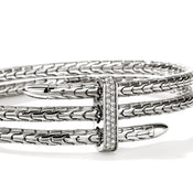 Spear Triple Flex Cuff, Sterling Silver, Diamonds, 4MM|CBP988392DI