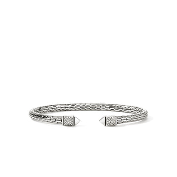 Icon Stud Flex Cuff, Sterling Silver, Diamonds|CBP989982DI