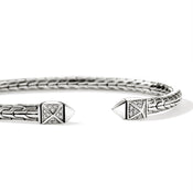 Icon Stud Flex Cuff, Sterling Silver, Diamonds|CBP989982DI