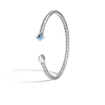 Classic Chain Flex Cuff with Swiss Blue Topaz|CBS903501SBT