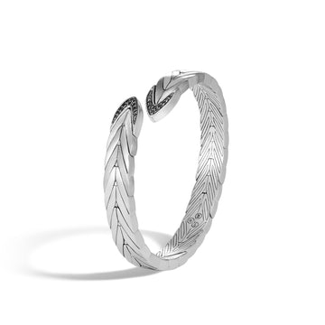 Modern Chain Brushed Cuff with Black Sapphire|CBS945344BHBLS