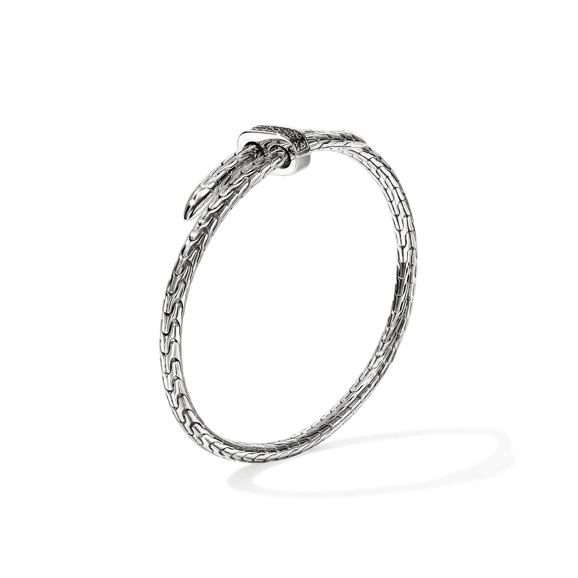 Spear Flex Cuff, Sterling Silver, Black Sapphire, 4MM – John Hardy