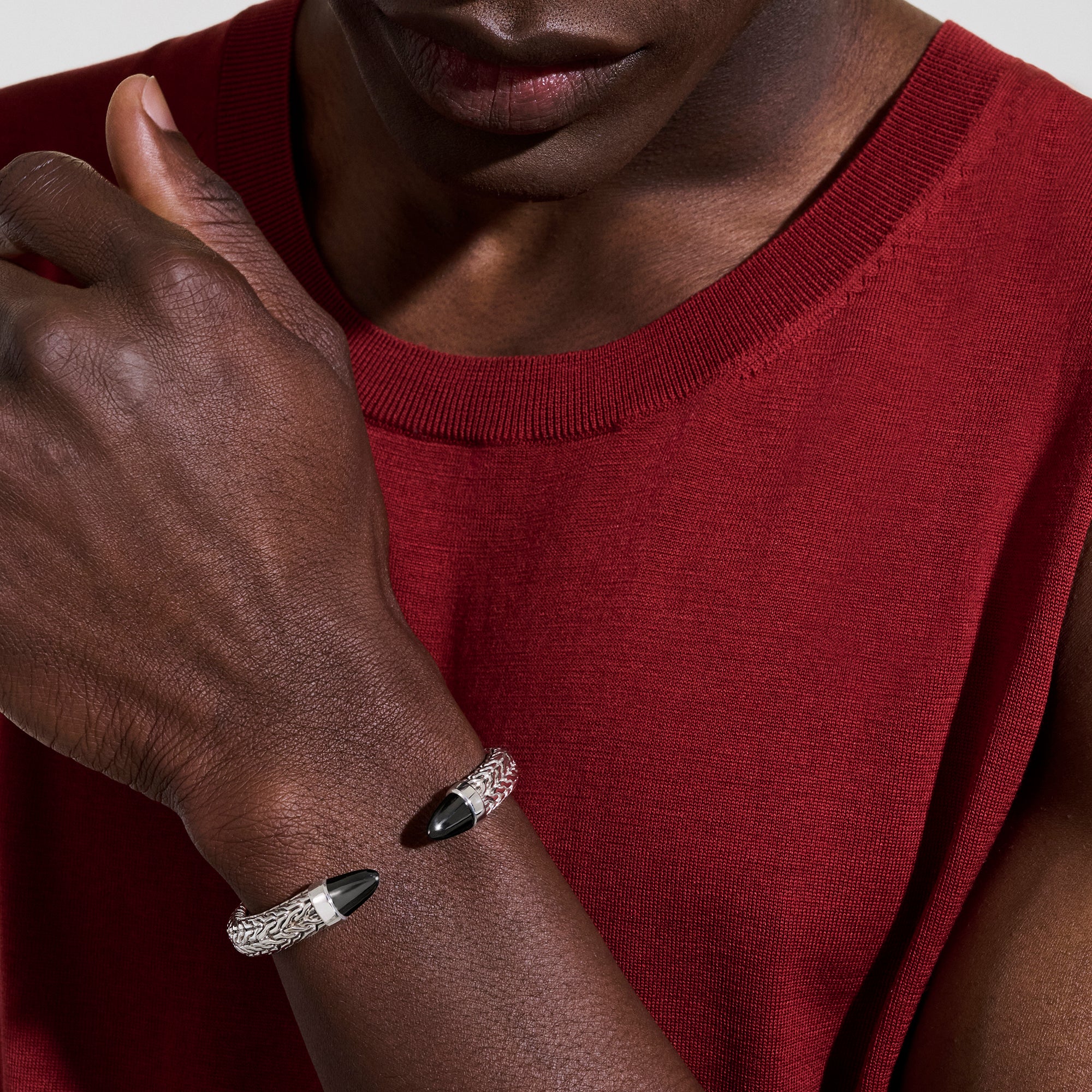 Men's Spear 50 Flex Cuff, Sterling Silver, Black Onyx – John Hardy