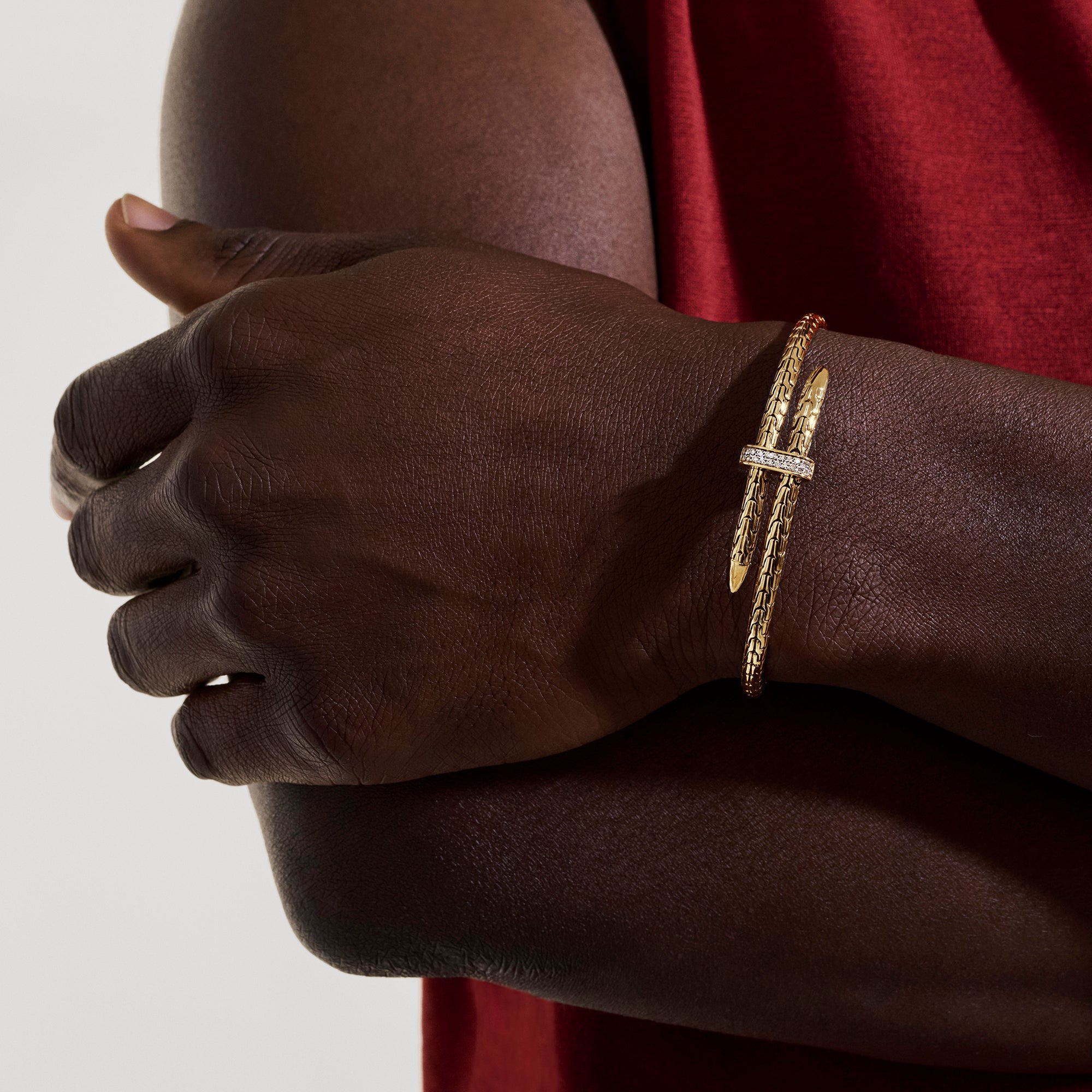 Spear Flex Cuff, Gold, Diamonds, Slim – John Hardy