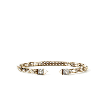 Icon Stud Flex Cuff, Gold, Diamonds|CGGX989982DI