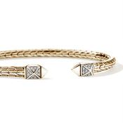 Icon Stud Flex Cuff, Gold, Diamonds|CGGX989982DI