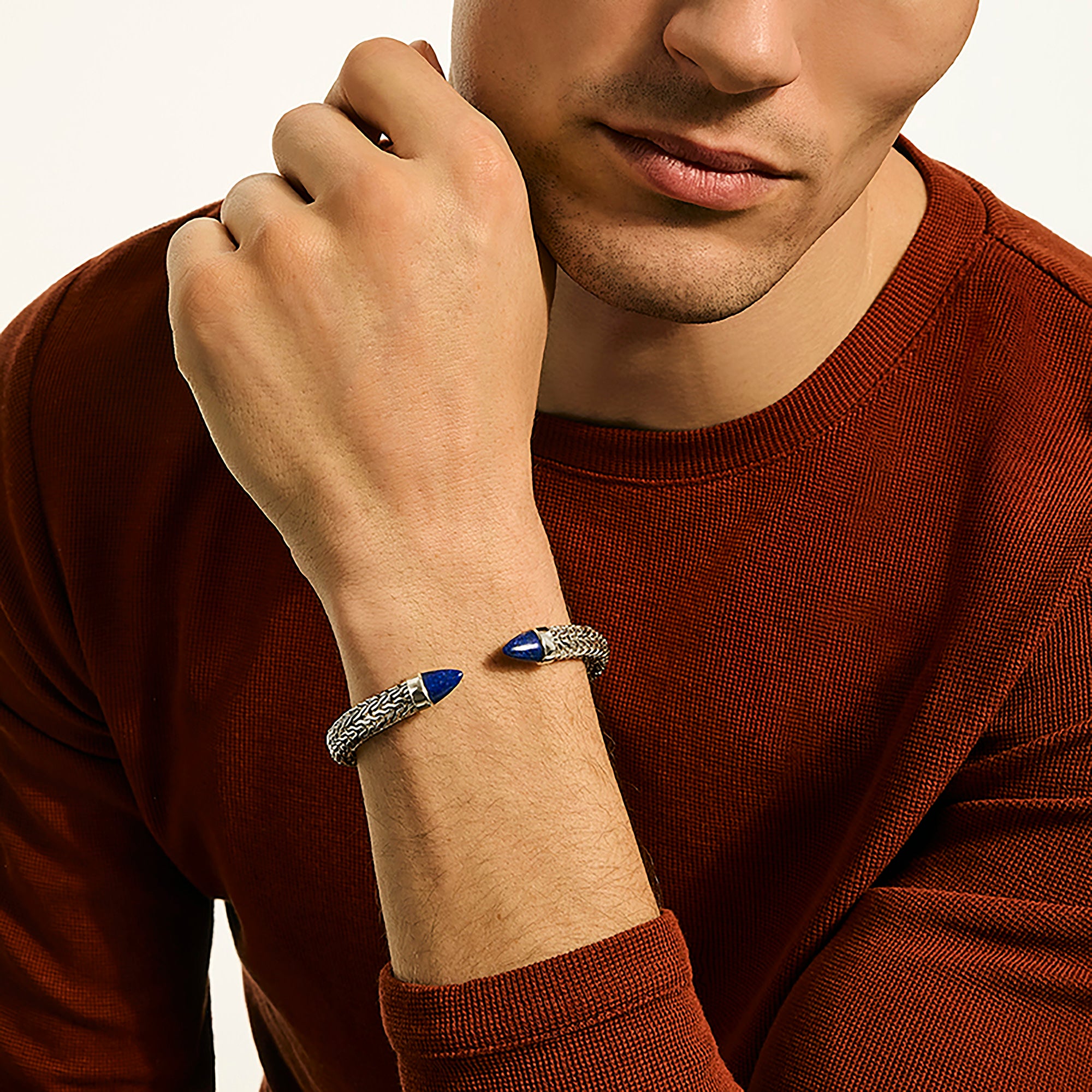 Spear 50 Flex Cuff, Sterling Silver, Lapis Lazuli – John Hardy