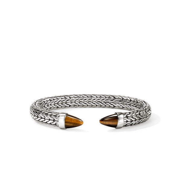 Spear 50 Flex Cuff, Sterling Silver, Tiger Eye – John Hardy