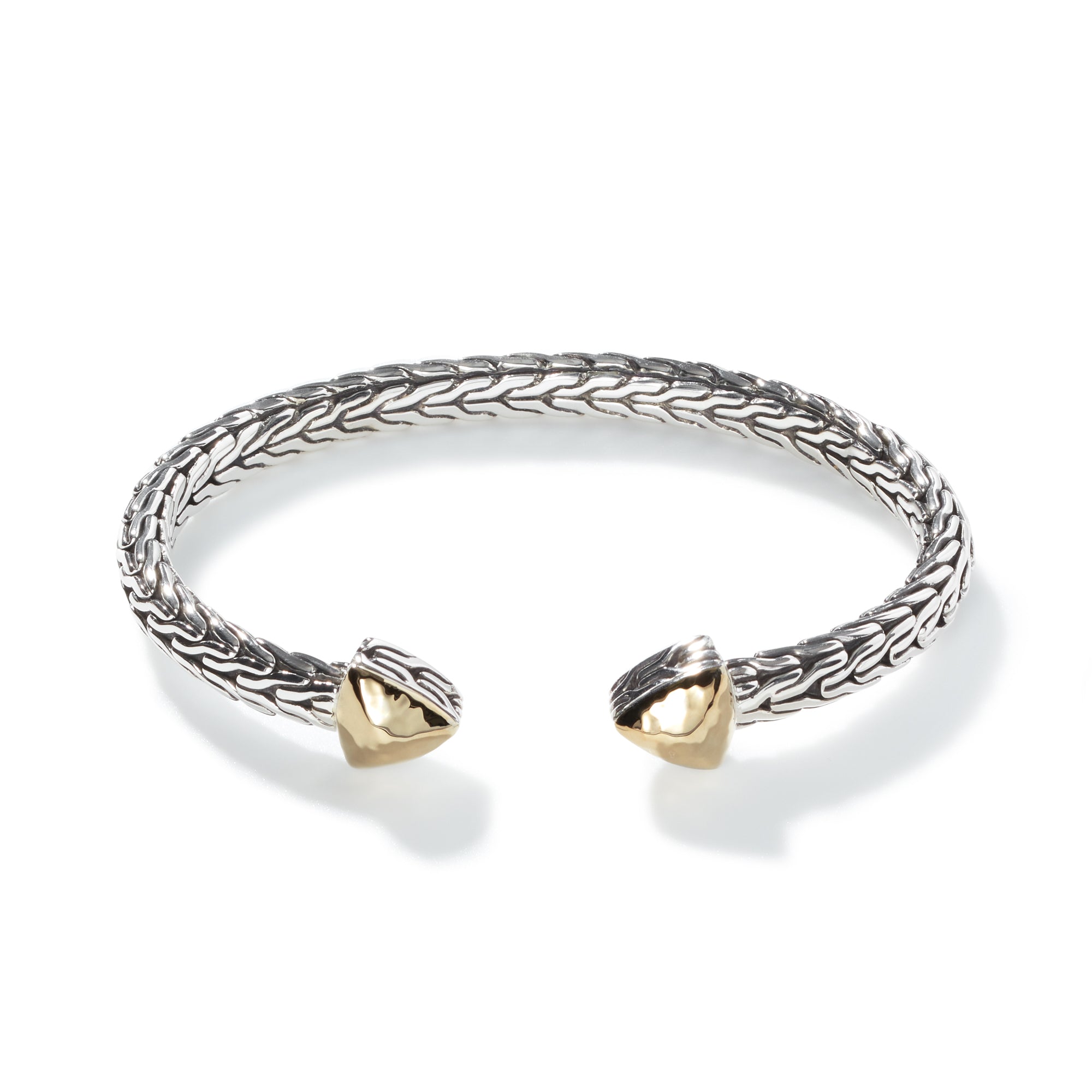 Carved Chain Palu Flex Cuff, Silver, Gold|CZ90510 – John Hardy