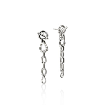 Surf Link Earrings, Sterling Silver|EB89540