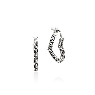 JH Essential Heart Hoop Earrings, Sterling Silver, 21MM|EB98968