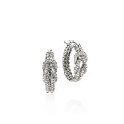 Love Knot Earrings, Sterling Silver, Diamonds, 22MM|EBP9009902DI
