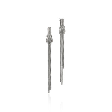 Love Knot Drop Earring, Sterling Silver, Diamonds|EBP9010632DI