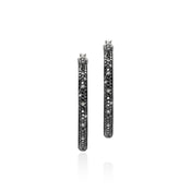 JH Essentials Hoop Earring, Sterling Silver, Black Sand Diamond Pavé, 30.5MM|EBP987212MDI