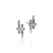 Spear Stud Earrings, Sterling Silver, Diamonds|EBP989562DI