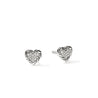 JH Essential Heart Stud Earrings, Sterling Silver, Diamonds|EBP989662DI