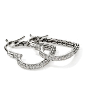 JH Essential Heart Hoop Earrings, Sterling Silver, Diamonds, 21MM|EBP989682DI