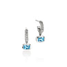 Heishi Gem Earrings, Sterling Silver, Swiss Blue Topaz|EBS290341SBT