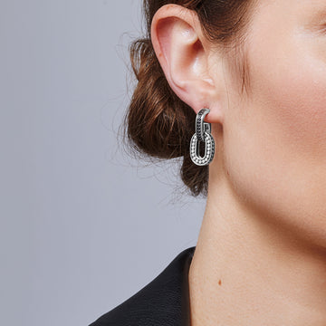 Drop Earring with Black Sapphire|EBS39984BLS