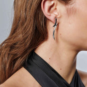 Drop Earring with Black Sapphire and Spinel|EBS500124BLSBN