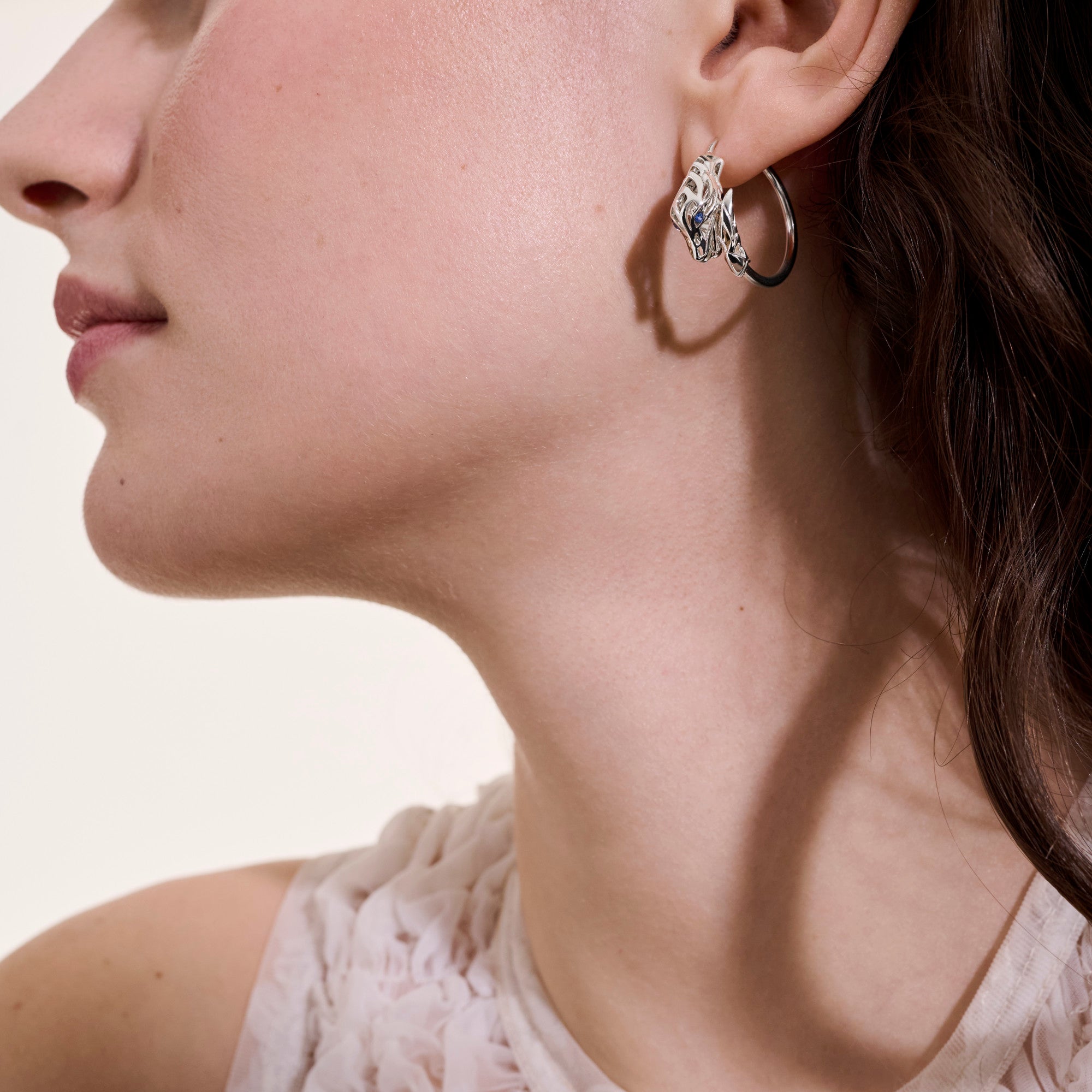 Naga Hoop Earring, Sterling Silver, 25MM|EBS603571BSP – John Hardy