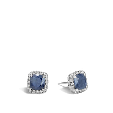 Magic Cut Stud Earring, Blue Sapphire, Diamonds|EBS971551BSPDI