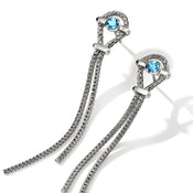 Icon Drop Earring, Sterling Silver, Swiss Blue Topaz |EBS973201SBT