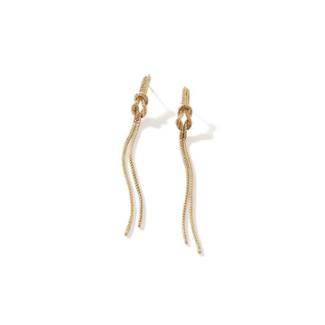 Love Knot Drop Earrings, Gold|EGG900894