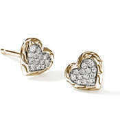 JH Essential Heart Stud Earrings, Gold, Diamonds|EGGX989662DI