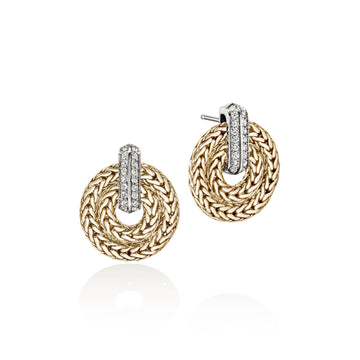 Icon Link Earrings, Gold, Diamonds, 22MM|EGGX989912DI