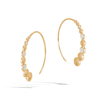 Hammered Small Hoop Earring with Diamonds