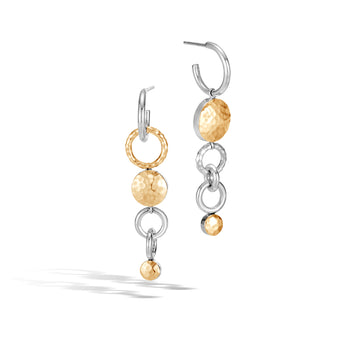 Hammered Mismatched Drop Earrings