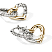 JH Essential Heart Drop Earrings, Gold, Sterling Silver, Diamonds|EZZP989712DI