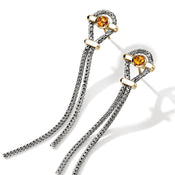 Icon Drop Earrings, Gold, Sterling Silver, Orange Citrine|EZZS973201MCI