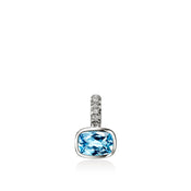 Heishi Gem Charm, Sterling Silver, Swiss Blue Topaz, Diamonds|HBS973361SBTDI