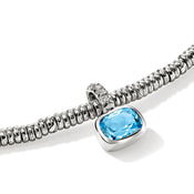 Heishi Gem Charm, Sterling Silver, Swiss Blue Topaz, Diamonds|HBS973361SBTDI