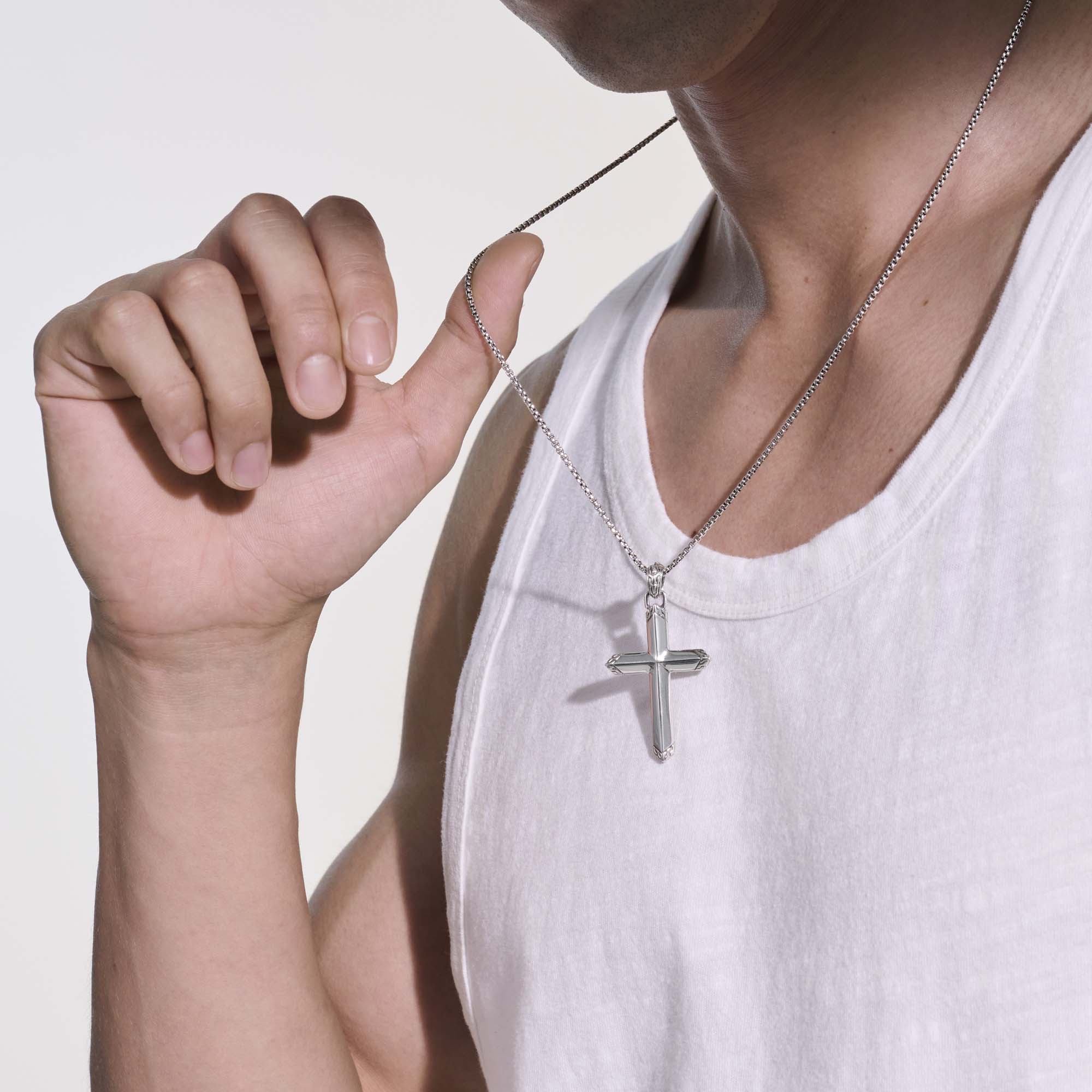 Cross Pendant, Sterling Silver Cross Pendant, Men's Cross necklace, outlet Silver Handm