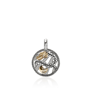 Naga Talisman Charm, Gold, Sterling Silver, Diamonds|HZZP973032DI