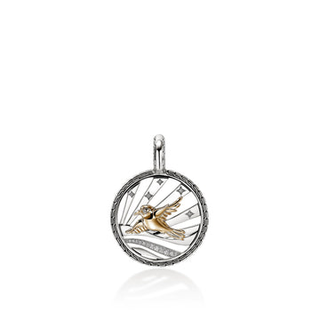 Starling Talisman Charm, Gold, Sterling Silver, Diamonds|HZZP973042DI