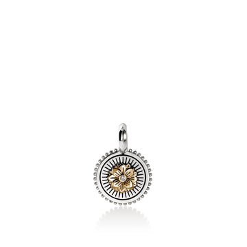 Lotus Talisman Charm, Gold, Sterling Silver, Diamonds|HZZP973082DI