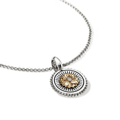 Lotus Talisman Charm, Gold, Sterling Silver, Diamonds|HZZP973082DI