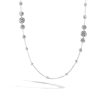 Moon Phase Hammered Long Necklace|NB30002