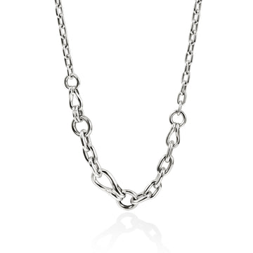 Surf Link Necklace, Sterling Silver|NB89558