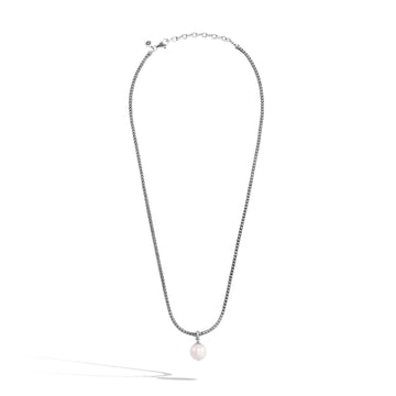 Pearl Pendant Necklace, Sterling Silver|NB900001