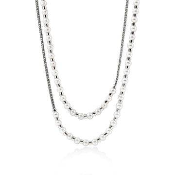 JH Essential Pearl Wrap Necklace, Sterling Silver, 2.5MM|NB9011091