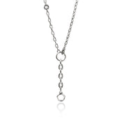 Oval Link Charm Ring Necklace, Sterling Silver, 5MM|NB97311