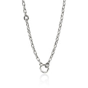 Oval Link Charm Ring Necklace, Sterling Silver, 5MM|NB97312