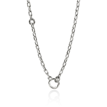 Oval Link Charm Ring Necklace, Sterling Silver, 5MM|NB97312