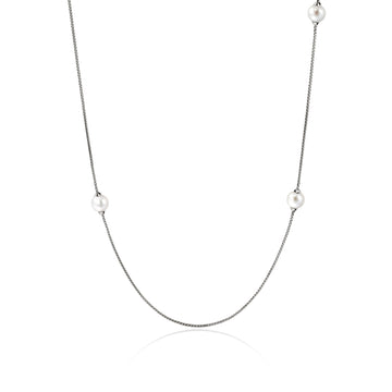 JH Essential Pearl Necklace, Sterling Silver, Pearl, 1.8MM|NB987241