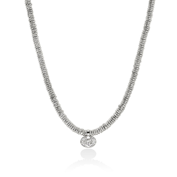 アクセサリー FST. FRANKEN NECKLACE TOP SILVER950 JH Lovestruck™ Heishi Pendant Necklace, Sterling Silver, Diamond